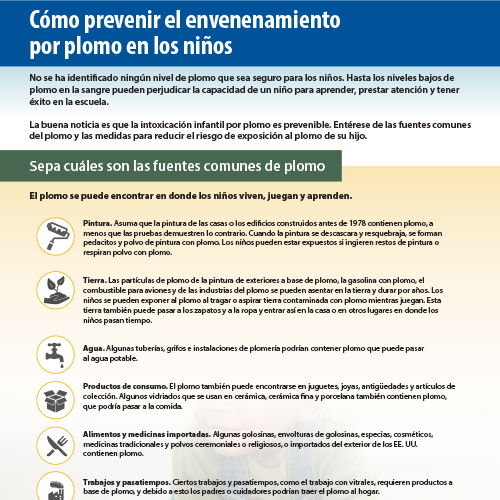 Prevent Lead Poisoning Spanish