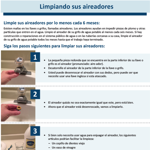 Cleaning your Aerators spanish